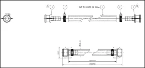 20m, Standard supply line assembly, 1-1/4"=5/4"=32x8mm