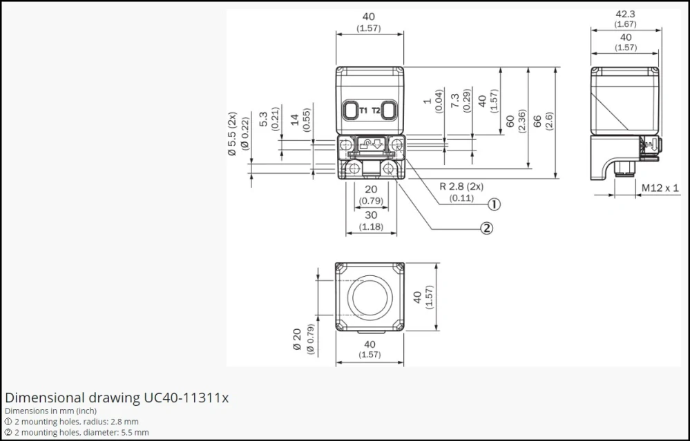 ULTRASONIC SENSOR UC40-11311H, Shielding, 1300mm, IO-Link V1.1