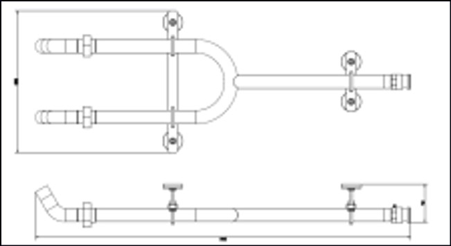 PDM250 outlet nozzle, 2 outlet 
